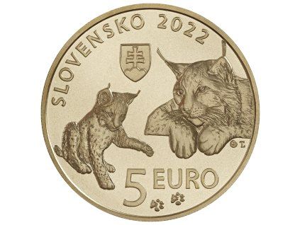 5 euro Slovakia 2022 - Eurasian Lynx