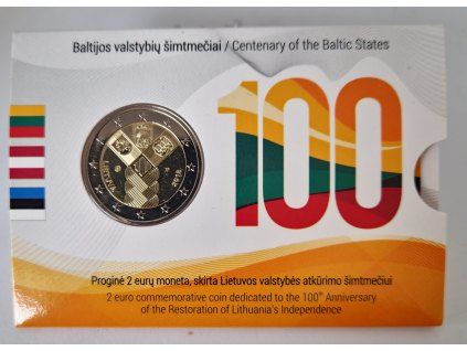 2 euro Litva 2018 - Nezávislosť pobaltských štátov (BU karta)