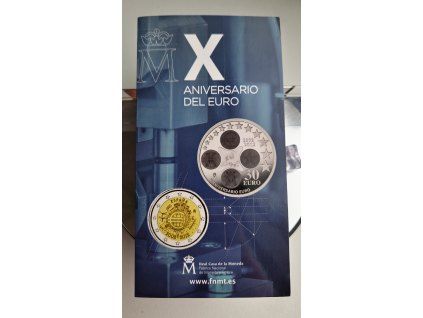 2 euro Španielsko 2012 - 10 rokov Eura (BU so striebornou 30€)