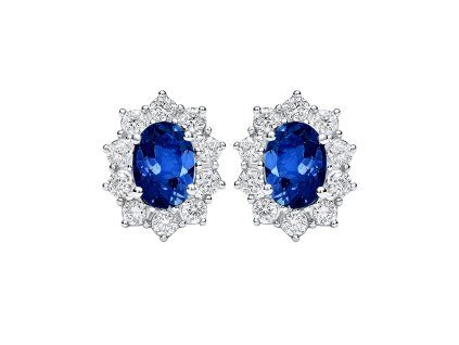 Earrings Kate White Gold with Sapphire 2.00 ct and Diamonds 0.75 ct