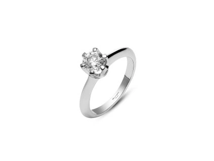 Engagement Ring Solitaire White Gold with Diamonds 1.00 ct