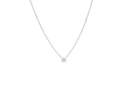 Necklace Solitaire Pendant White Gold with Diamonds 0.30 ct