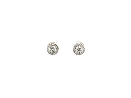 Earrings Stud Punto luce White Gold with Around Diamonds 0.90 ct