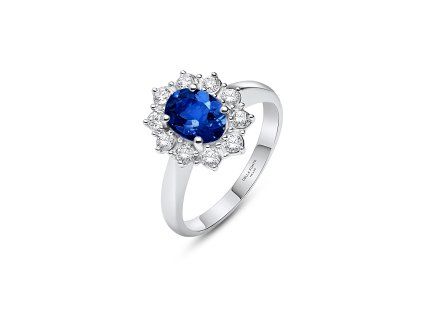 Ring Kate White Gold with Sapphire 1.42 ct and Diamonds 0.45 ct