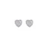 Hearts Earrings White Gold with Diamonds 0.35 ct