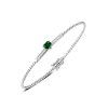 Bracelet Flex White Gold with Diamonds 0.20 ct and Emerald 0.50 ct