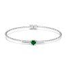 Bracelet Flex White Gold with Diamonds 0.20 ct and Emerald 0.50 ct