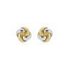 Earrings Camelia Small Bicolour in White and Yellow Gold