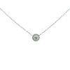 Necklace Solitaire Pendant White Gold with Around Diamonds 0.20 ct + 0.50 ct