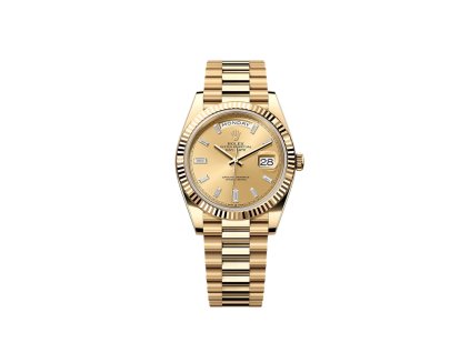 187 rolex day date 40 baguette diamond dial 228238