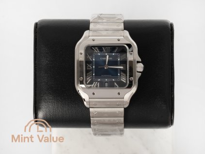 Cartier Santos Large Steel Blue Dial WSSA0071