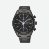 mens watch sport chronograph solar stainless steel full black