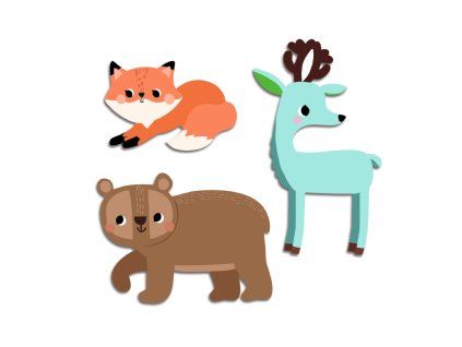 lesne zvieratka prve odnimatelne samolepky djeco