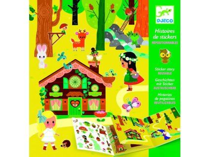 pribeh zo samolepiek magicky les djeco