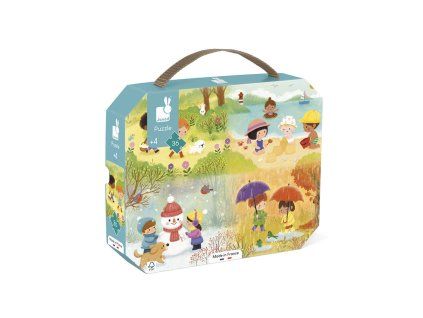 puzzle v kufriku styri rocne obdobia 36 ks janod