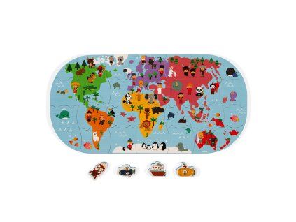 hracka do vody puzzle mapa sveta janod