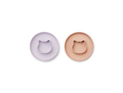 2 pack silikonovych tanierov cat light lavender rose mix gordon liewood