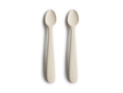 mushie silikonova lyzicka 2 ks ivory