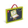 dreveny kufrik 4v1 s magnetickou tabulou a 44 doplnkami janod