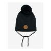 Čierna čiapka s brmbolcom Mini Rodini (Veľkosť 56/58)