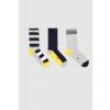 Trojpack chlapčenské ponožky sivé BOBOLI (Veľkosť 34/36)
