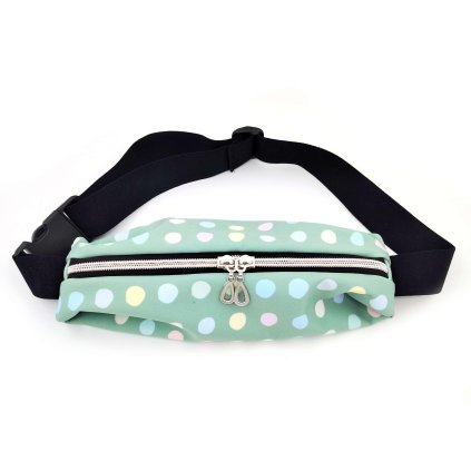 Ledvinka na mobil - barevný puntík na zelené