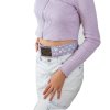 Insulin Pump Belt with Window - Pink Dot on Grey