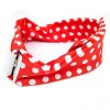 Pás na inzulinovou pumpu s okénkem ve vzoru korálově červená s bílými puntíky – veselý retro styl