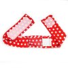 Pás na inzulinovou pumpu s okénkem ve vzoru korálově červená s bílými puntíky – veselý retro styl