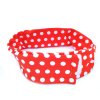 Pás na inzulinovou pumpu s okénkem ve vzoru korálově červená s bílými puntíky – veselý retro styl