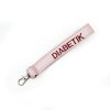 Diabetic Keychain - Powder Pink (red lettering)