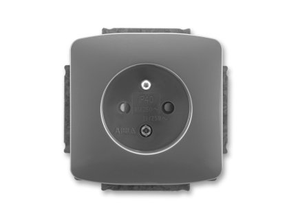 Zásuvka 1-násobná šroubová kouřová šedá Tango