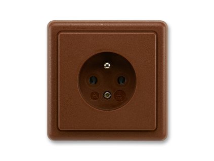 Zásuvka 1-násobná šroubová hnědá CLASSIC