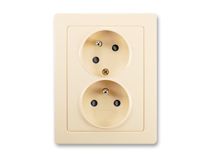 Zásuvka 2-násobná bezšroubová šikmá krémová SWING L