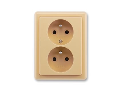Zásuvka 2-násobná šroubová béžová CLASSIC