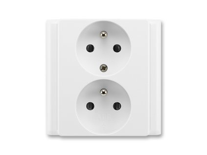 Zásuvka 2-násobná šroubová polozapuštěná bílá CLASSIC