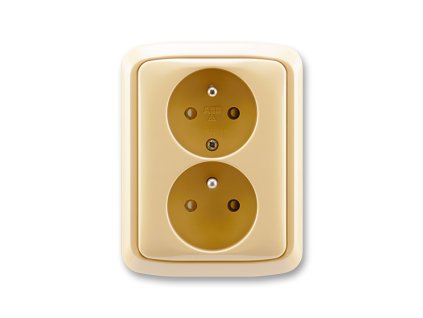 Zásuvka 2-násobná šroubová béžová TANGO