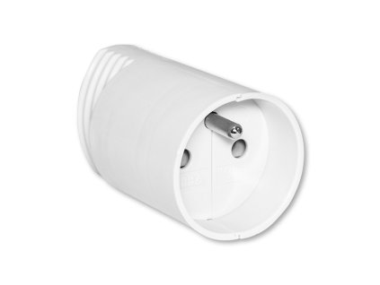 Zásuvka přímá pohyblivá s ochranným kolíkem bílá ABB