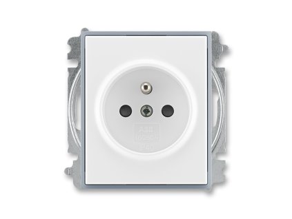 Zásuvka 1-násobná bezšroubová bílá/ledová šedá ELEMENT