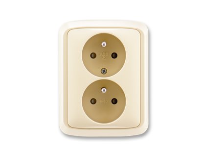 Zásuvka 2-násobná šroubová slonová kost TANGO