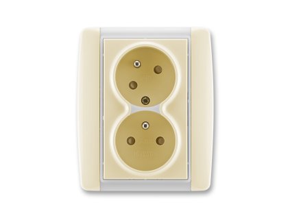 Zásuvka 2-násobná bezšroubová šikmá slonová kost/ledová bílá ELEMENT