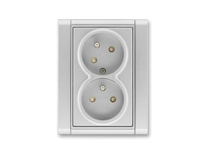 Zásuvka 2-násobná bezšroubová titanová TIME