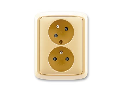 Zásuvka 2-násobná bezšroubová šikmá béžová TANGO