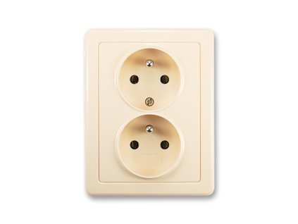 Zásuvka 2-násobná šroubová krémová SWING