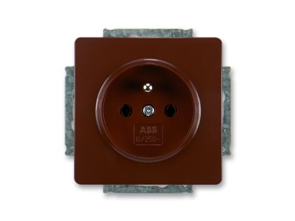 Zásuvka 1-násobná šroubová hnědá SWING