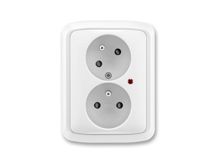 Zásuvka 2-násobná bezšroubová šikmá s přepěťovou ochranou bílá TANGO