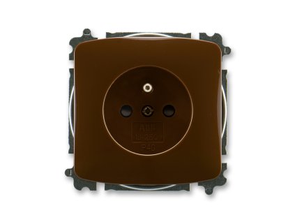 Zásuvka 1-násobná bezšroubová hnědá TANGO