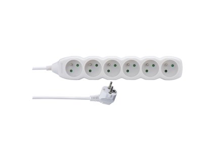 Prodlužovací kabel P0612 6 zásuvek 2m bílý