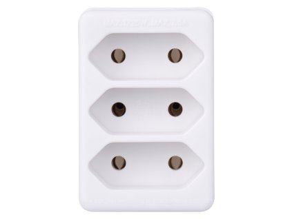 Zásuvka P0013 3-násobná rozbočovací bílá