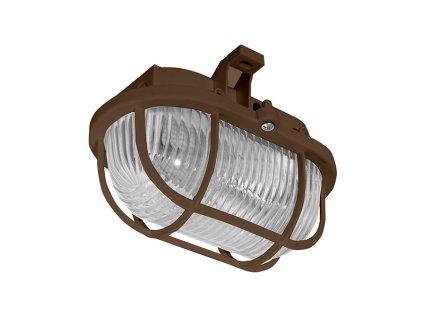 Svítidlo ovál hnědé s plastovou mřížkou IP44